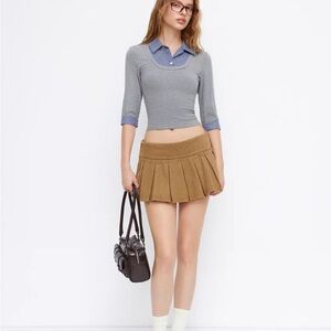 Cider layered collared long sleeve top